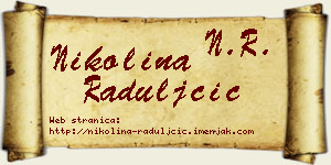 Nikolina Raduljčić vizit kartica
